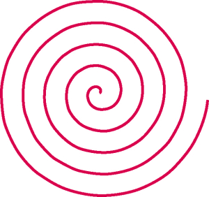 Archimedian spiral (red)